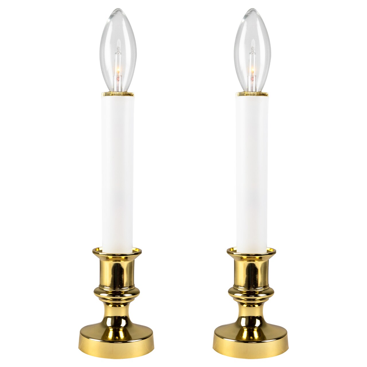 Northlight Single Light Window Candles - 9" - White - Set of 2